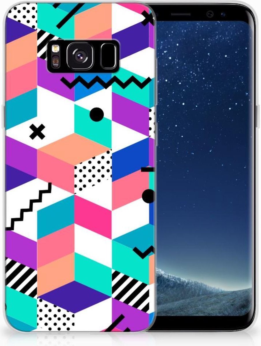 Samsung Galaxy S8 TPU Hoesje Blokken Kleurrijk