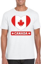 Canada hart vlag t-shirt wit heren 2XL