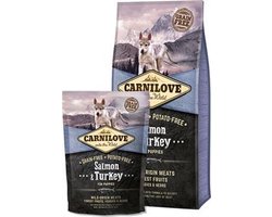 CARNILOVE zalm en kalkoen puppy (70% vlees!) 12 kg + 1,5kg gratis!