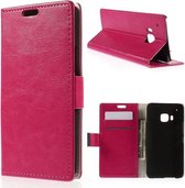 Magnetic Clip Smart wallet case hoes HTC One M9 roze