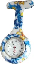 Verpleegster Horloge jelly bloem blauw