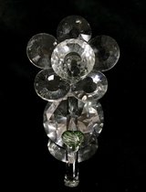 Kristal glas bloem met een 5cm  kristal glas diamant  6.5x7x11cm met de hand gemaakt, echt ambachten.Perfect en exquise kristal glas (van top k9 kristal glas materiaal )