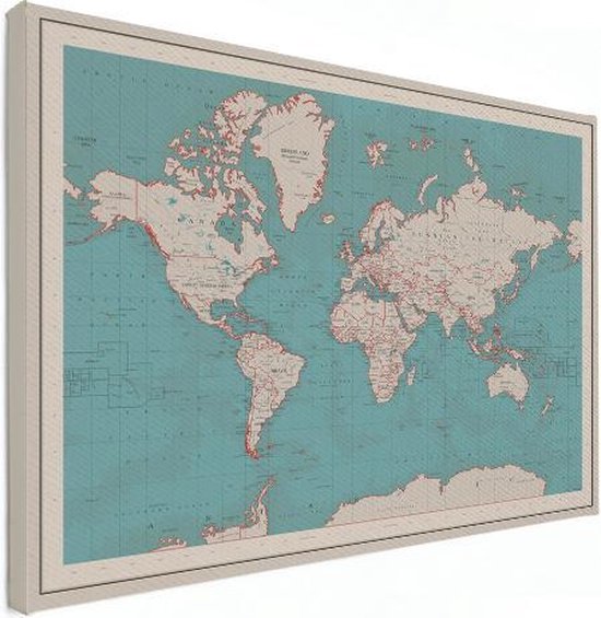 Fonkelnieuw bol.com | Wereldkaart Textiel canvas 200x100 cm SN-96