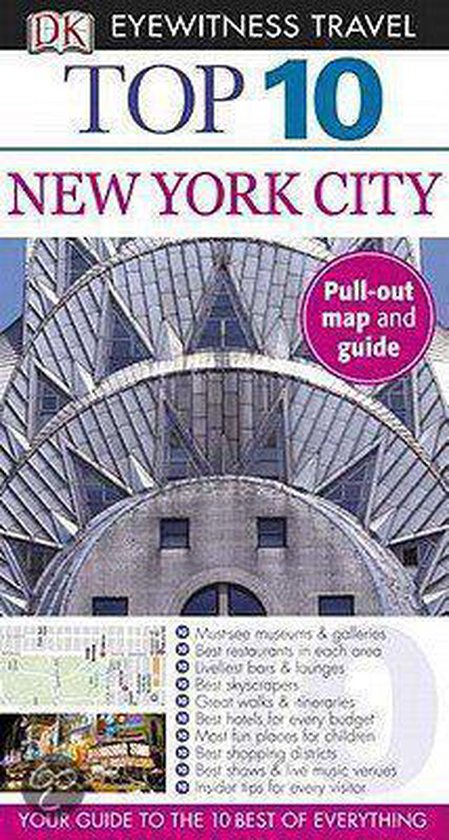 DK Eyewitness Travel Top 10 New York City reisgids met Chrysler Building op de voorpagina. Bevat uitneembare kaart en gids.