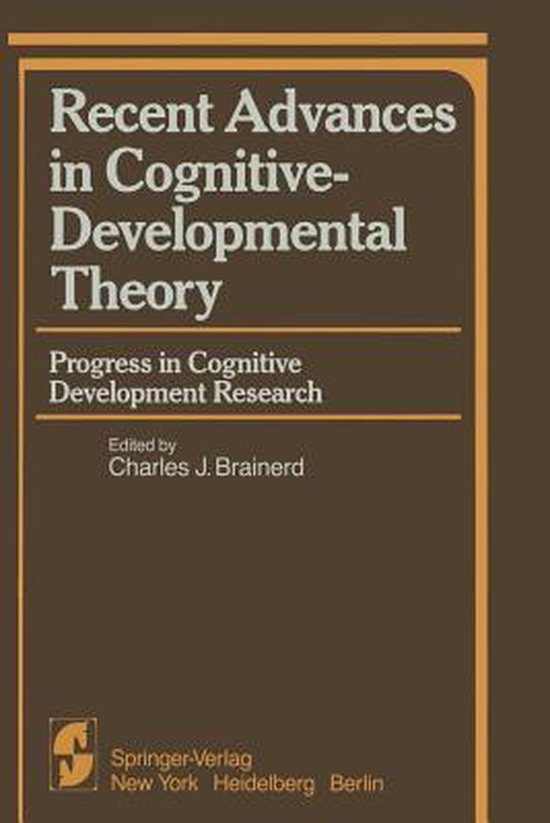 Recent Advances in Cognitive-Developmental Theory - cover