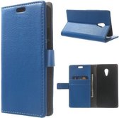 Litchi Wallet Hoesje Motorola Moto X2 blauw