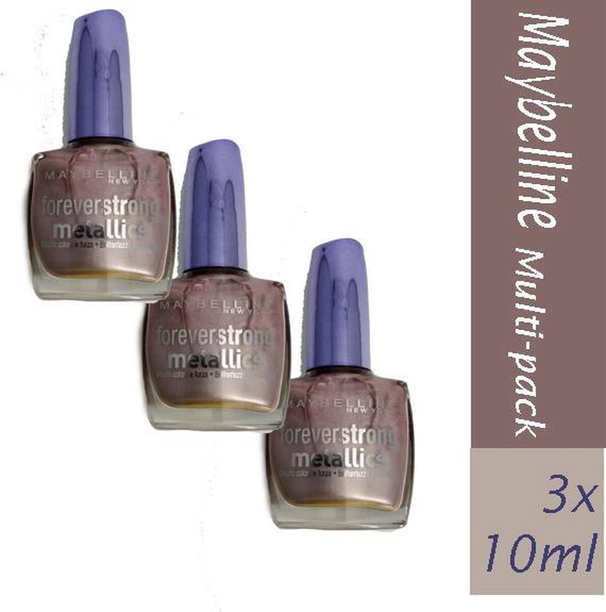 Goedkoopste 3x Maybelline Nagellak – Foreverstrong Metallics Pink Bronze 3x