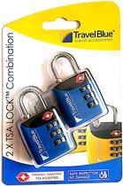 Travel Blue 2x TSA-combinatieslot Blauw