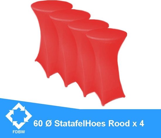 Statafelhoes Rood Stretch voor 90 cm statafel Verhuur