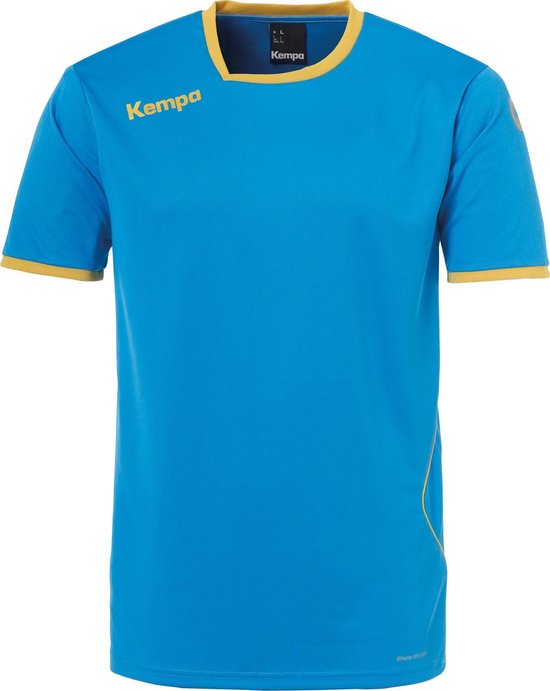 Kempa Curve Sportshirt - Maat 128  - Unisex - blauw/goud