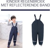 Waterdichte broek voor kinderen. Regenkleding, regenbroek. Blauw met reflecterende strip. Grootte 98-104cm