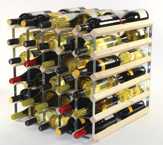 Casier à vin bois brut 60 bouteilles double profondeur | bol.com