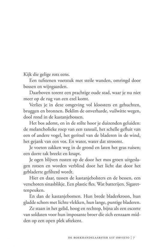 Tekstpagina met een passage over een bos, een klooster en kastenjebomen.