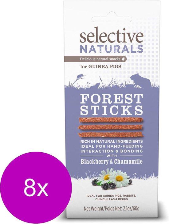 Supreme Selective Naturals Forest Sticks - Cavia - Snack - 8 x 60 gr