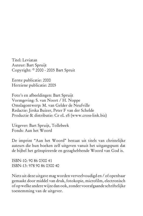 Pagina met de titel, auteur, copyright, publicatiedatums, redactie, vormgeving, productie, uitgever en ISBN.