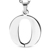 Amanto Ketting Letter O - Heren - 316L Staal - Alfabet - 21 x 22 mm - 60 cm