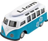 LKMN model surf busje  met naam kunststof-blauw