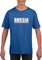 Blauw Rusland supporter t-shirt voor kinderen L (146-152)