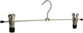 De Kledinghanger Gigant - 100 x Rok / broekhanger metaal verchroomd met anti-slip (zwart) maxi-knijpers, 40 cm