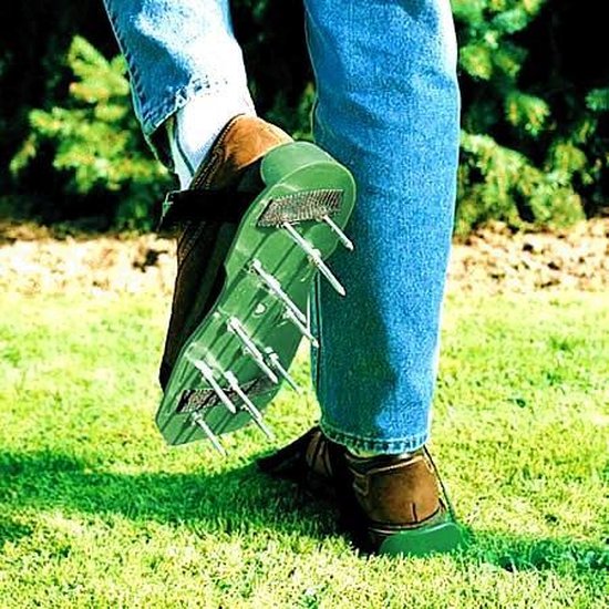 Beluchtingsschoenen Voor Gazon - Voorgemonteerd - Met Spikes Voor Gazonbeluchting In Tuin En Erf Zwart