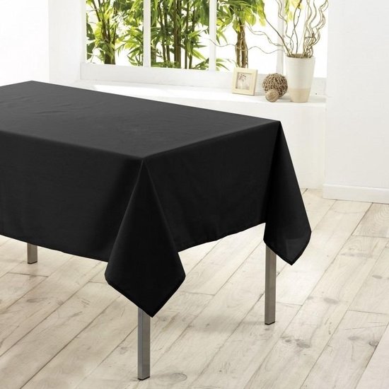 Tafelkleed/tafellaken zwart 140 x 250 cm textiel/stof - Rechthoekig -  Tuintafelkleed... | bol.com