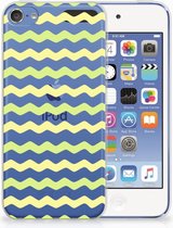 Geschikt voor iPod Touch 5 | 6 Uniek TPU Hoesje Waves Yellow