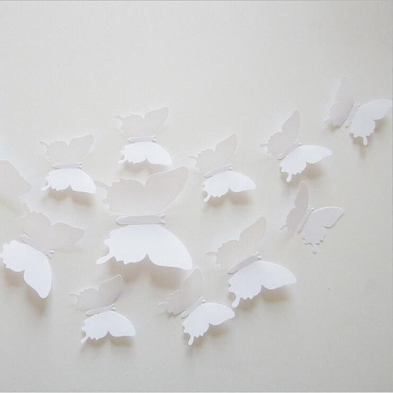 Effen witte 3D-vlinders