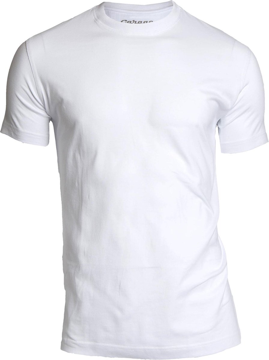 Garage 101 - Classic Fit 2-pack T-shirt ronde hals korte mouw wit XL 100% katoen