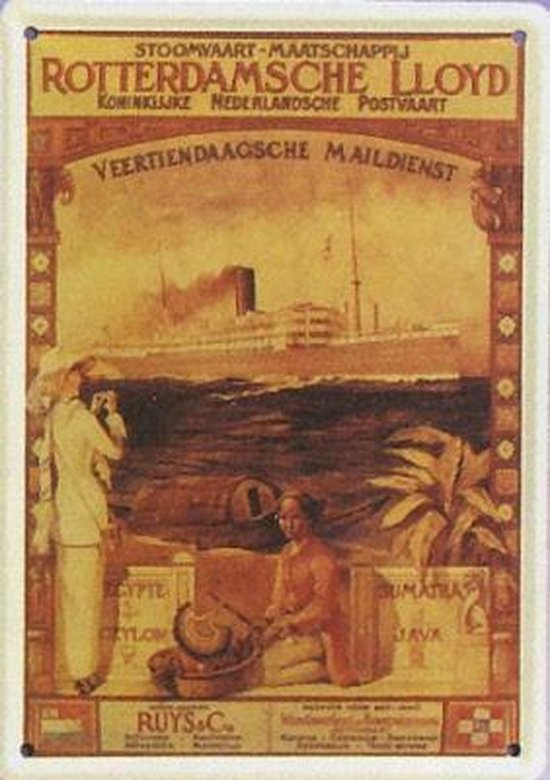 Rotterdamsche Lloyd reclame Maildienst reclamebord 10x15 cm