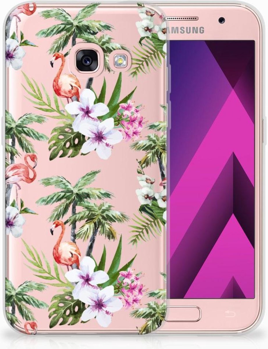Samsung Galaxy A3 2017 TPU Hoesje Flamingo Palms