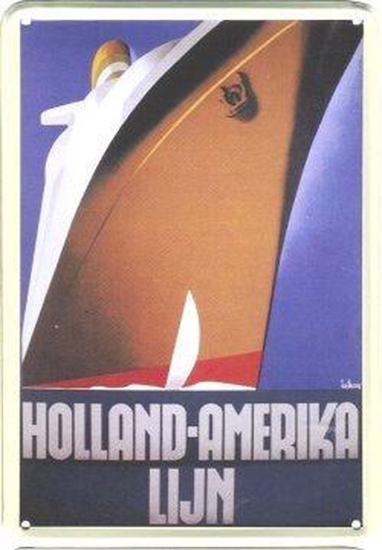 HAL reclame Holland Amerika Lijn reclamebord 10x15 cm