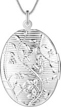 Medaillon ovaal hanger met ketting snake schakel| 2.5 cm x 3 cm
