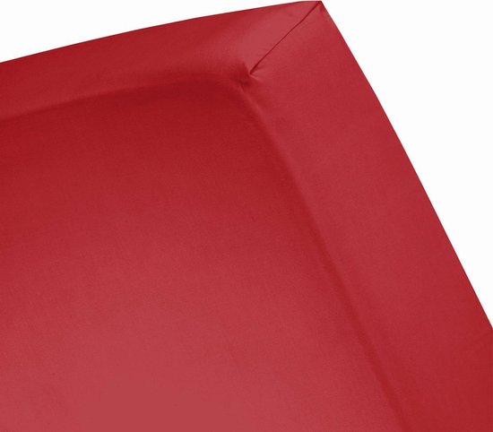 Damai Organic - Hoeslaken (jusqu'à 25 cm) - Bio Jersey - 80/90 x 200/210/220 cm - Rouge