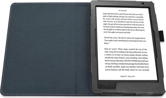 Hoes geschikt voor Kobo Aura Edition 2 - Book Case Leer Wallet Cover Hoesje Zwart van Merkloos — afbeelding 4