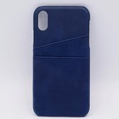 Voor IPhone X – kunstlederen back cover / wallet – blauw