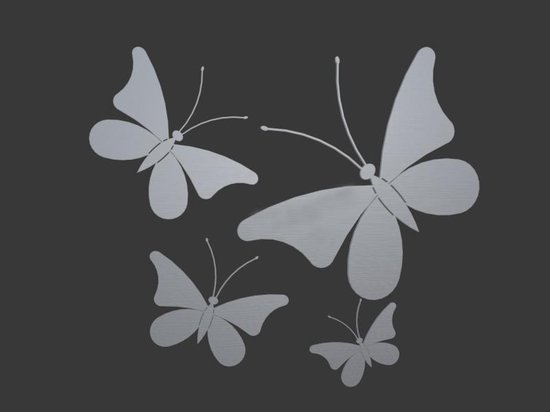 RVS vlinderset - set van 4