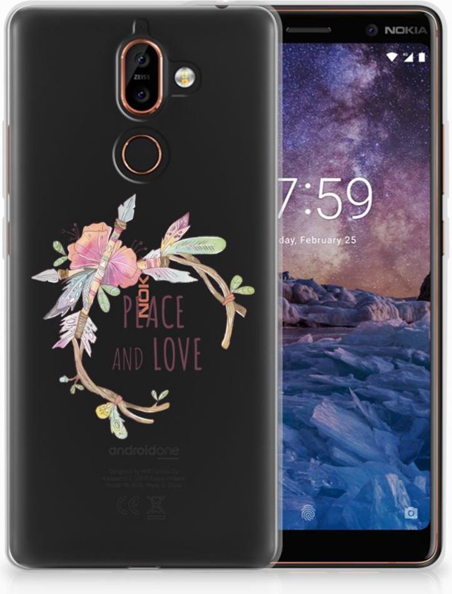 Nokia 7 Plus Telefoonhoesje met Naam Boho Text