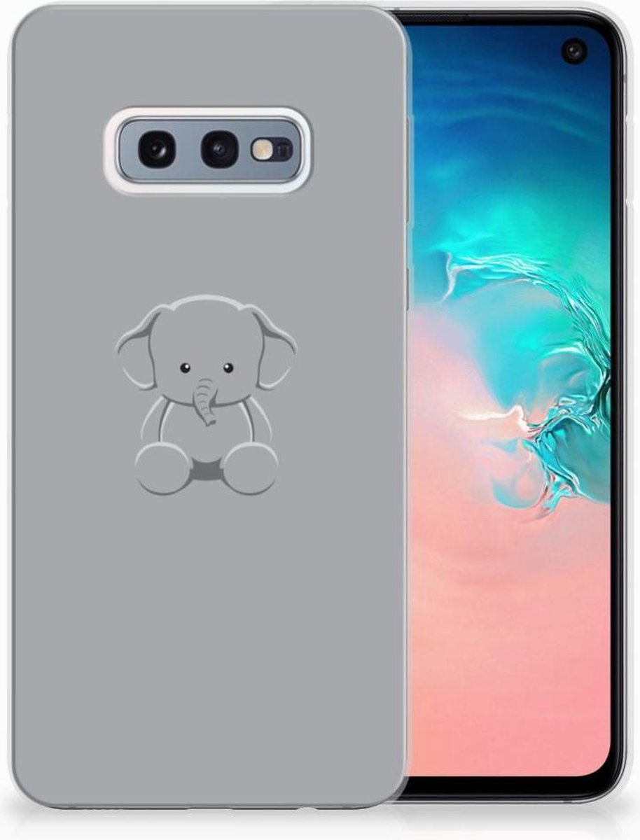 Samsung Galaxy S10e Telefoonhoesje met Naam Grijs Baby Olifant