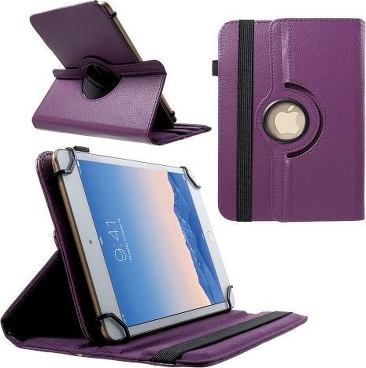 360 Rotating Book Case Universele Tablethoes - Geschikt voor Archos 97c Platinum - Paars