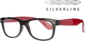 Icon Eyewear KCR713 Ray, Silverline Leesbril +2.00 - Zwart montuur, Rode pootjes
