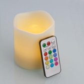 LED Kaars Met Afstandsbediening - RGB Elektrische Kaars Flakkerend Op Batterij - Wit - 12 Kleuren
