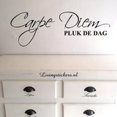 Muursticker woonsticker Carpe Diem-Zwart