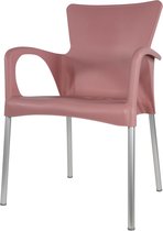 Bella terrasstoel - stoel - kunststof - aluminium - tuinstoel - weerbestendig - stapelbaar - roze