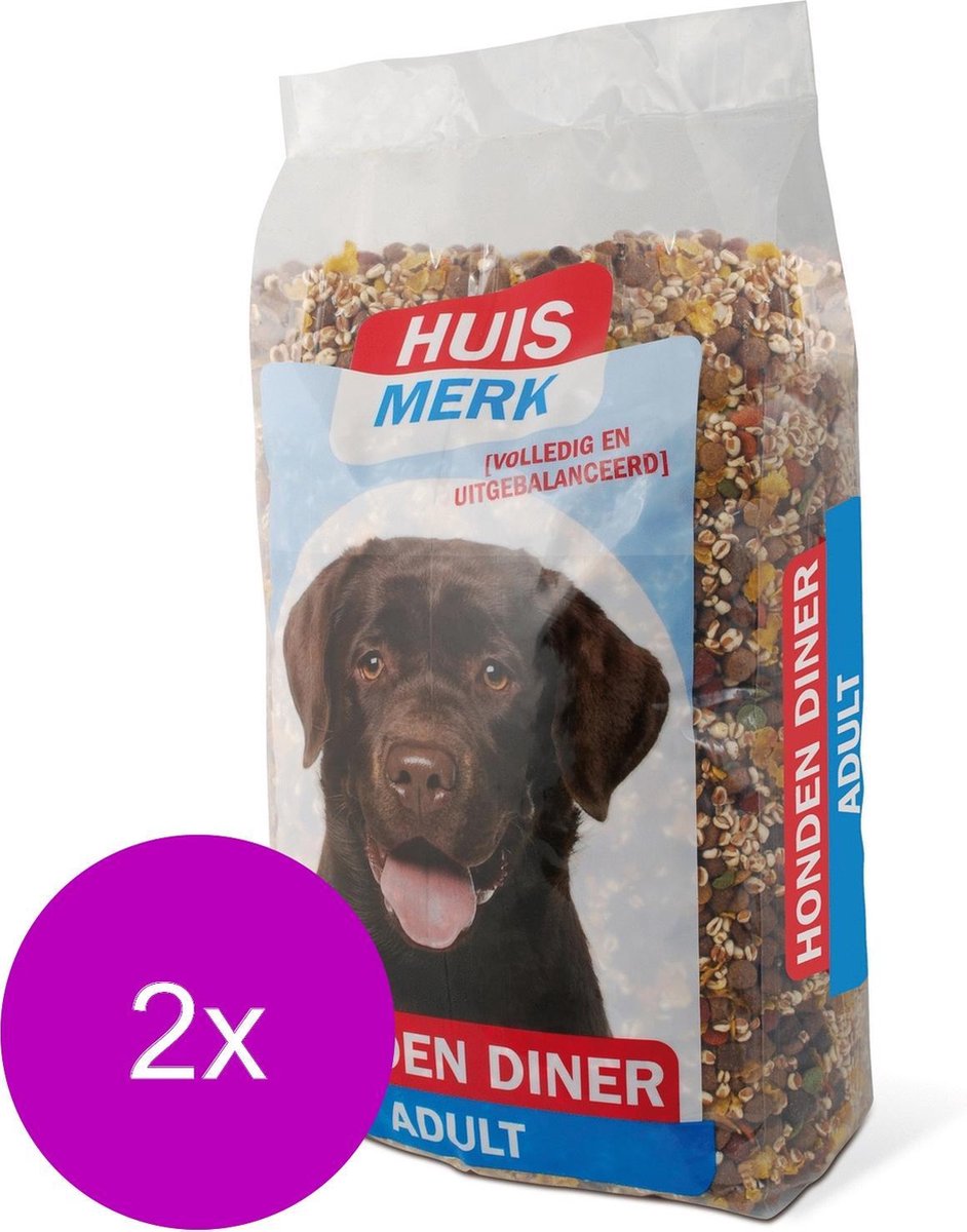 Kasper Faunafood Huismerk Diner Adult - Hondenvoer - 2 x Gevogelte Groente Vlees 10 kg