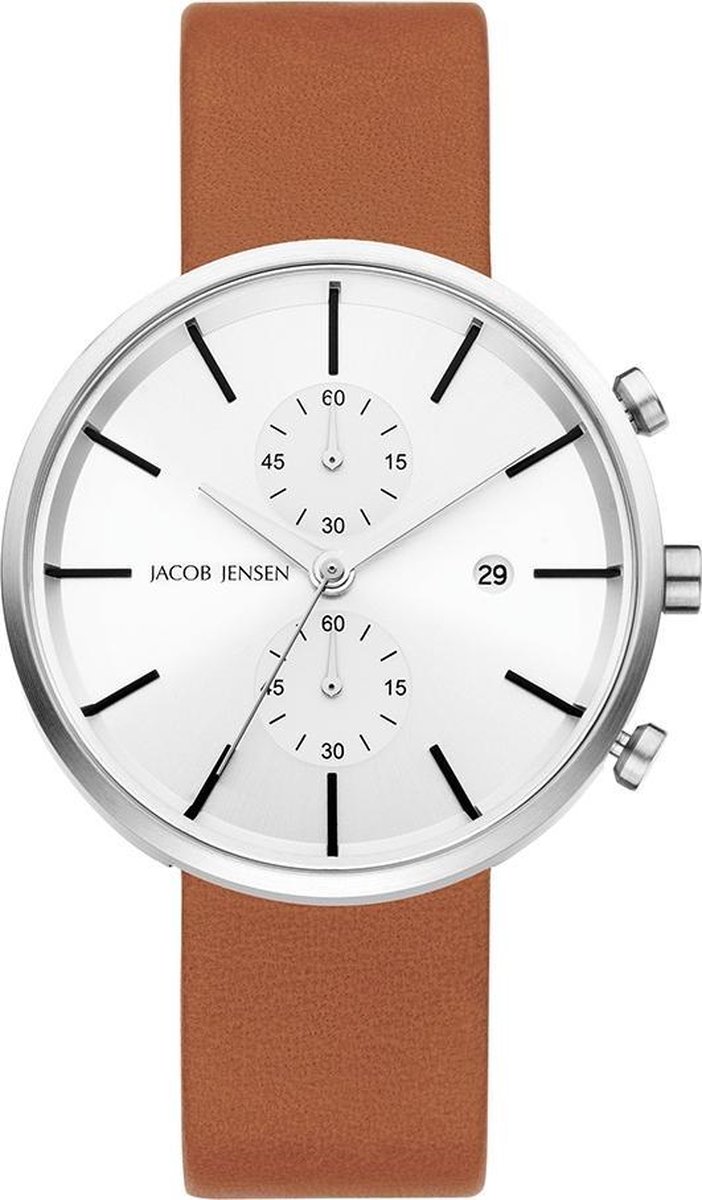 Jacob Jensen 622 Linear Horloge - Jacob Jensen heren horloge - Zilver - diameter 42 mm - roestvrij staal