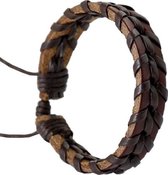 Fako Bijoux® - Armband - Leder - Twister - Bruin
