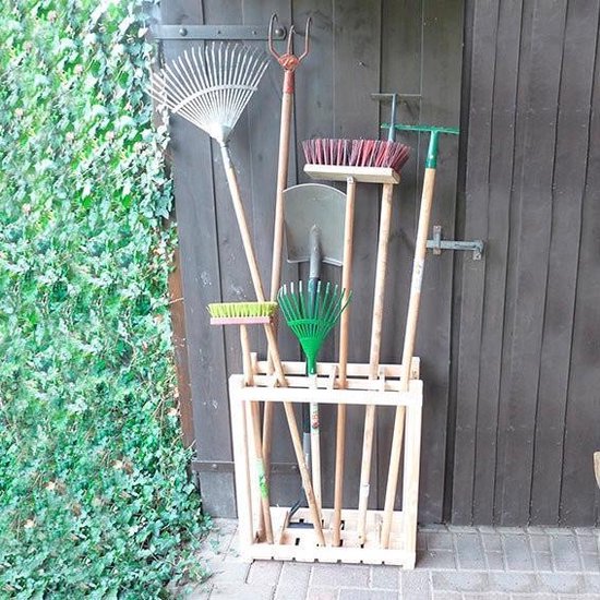 Support de rangement avec 8 compartiments pour outils de jardin