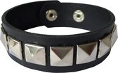 Fako Bijoux® - Armband - Studs - Piramide Groot - Zwart