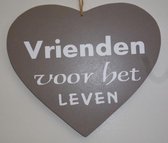 tekstbord Vrienden voor het leven bruin