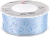 Satijn Lint Babyvoetjes Licht Blauw 20 Meter